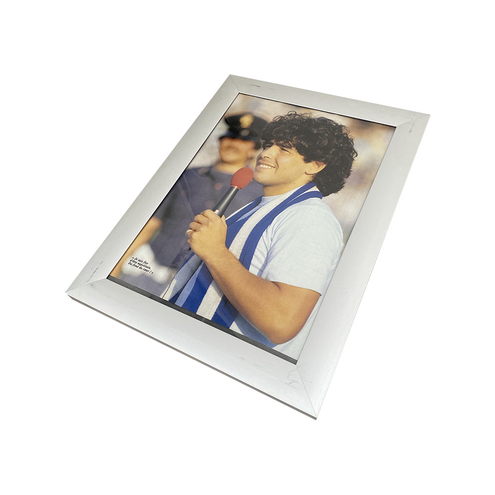 FRAMED MARADONA POSTER 'RED MICROPHONE'