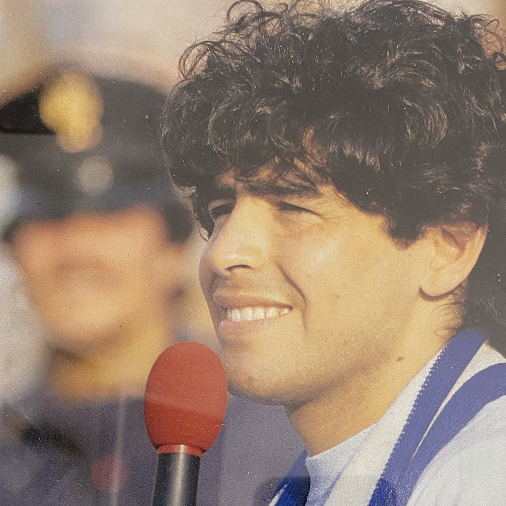FRAMED MARADONA POSTER 'RED MICROPHONE'
