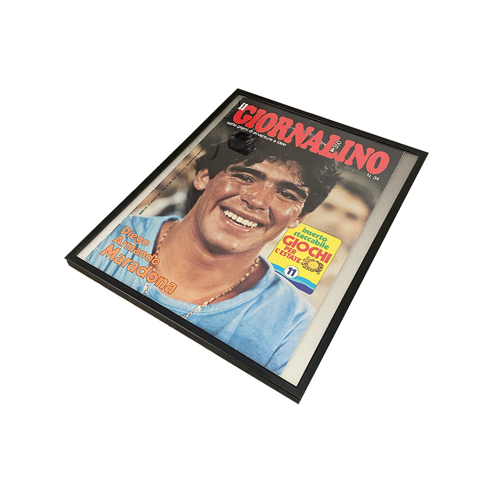 FRAMED MARADONA IL GIORNALINO COVER
