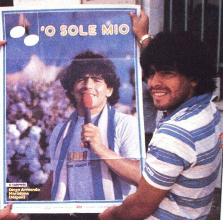 FRAMED MARADONA POSTER 'RED MICROPHONE'