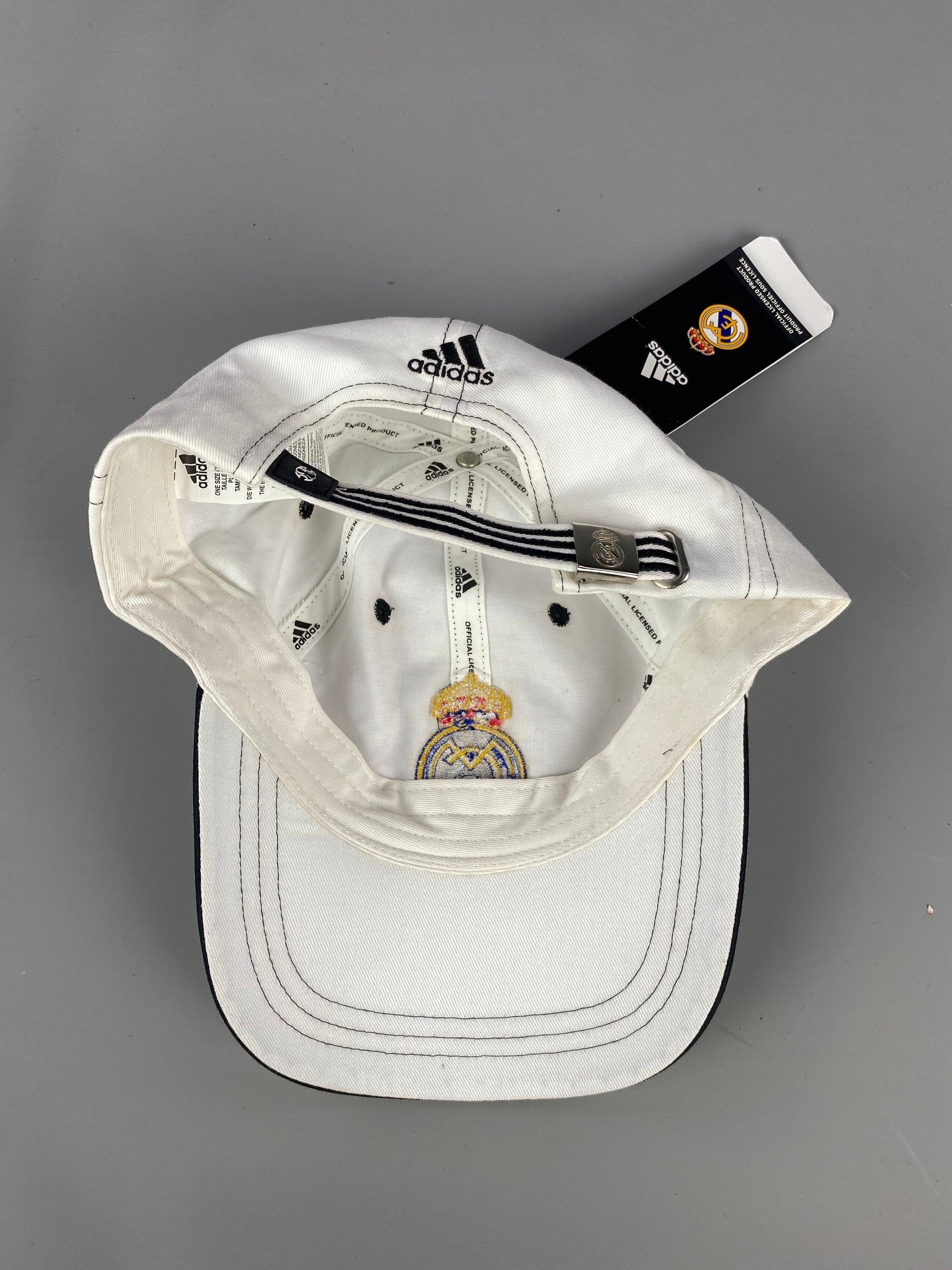 Real Madrid Official Snapback Hat | Adjustable Dad Cap With Embroidered Logo | White/Black