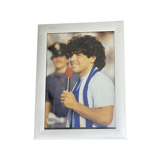 FRAMED MARADONA POSTER 'RED MICROPHONE'