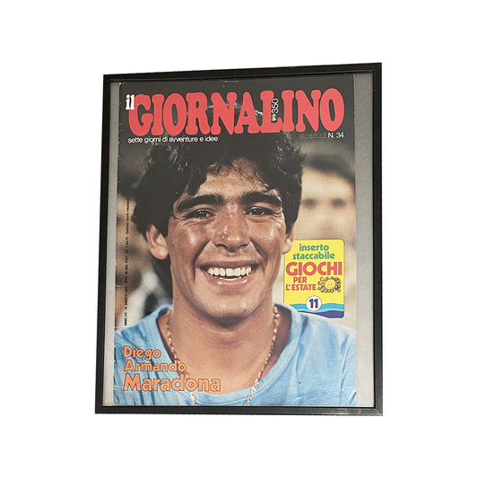 FRAMED MARADONA IL GIORNALINO COVER
