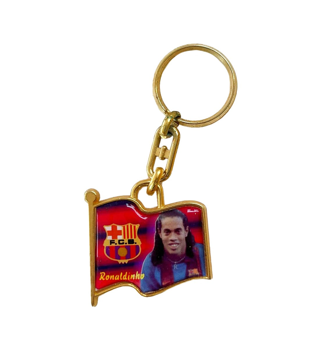 VINTAGE RONALDINHO BARCELONA KEYCHAIN